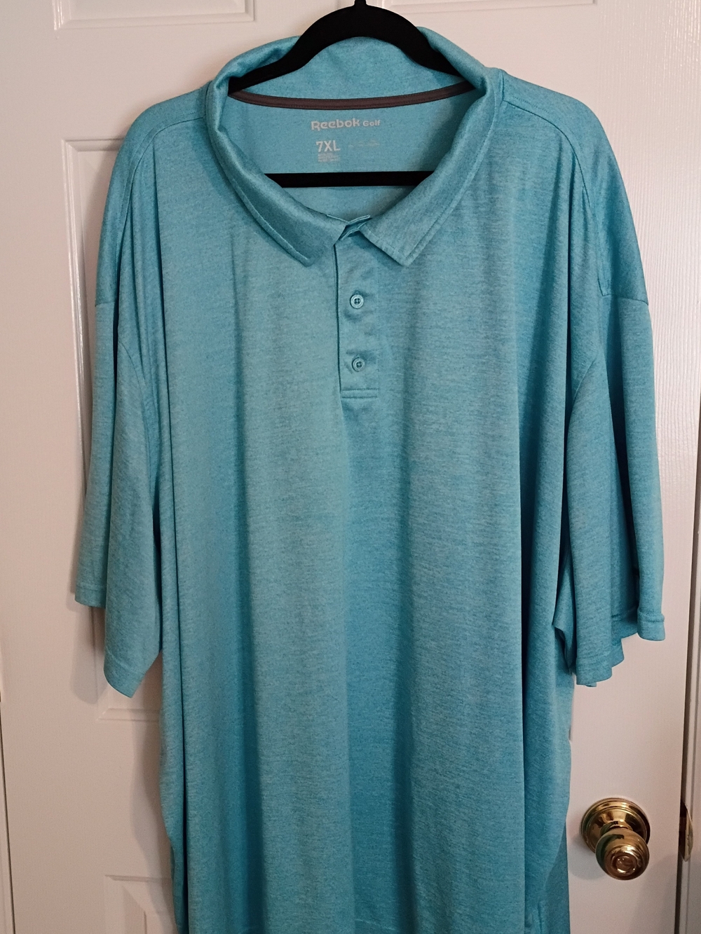 Men's Reebok Golf Aqua Blue Polo Shirt  - 7XL